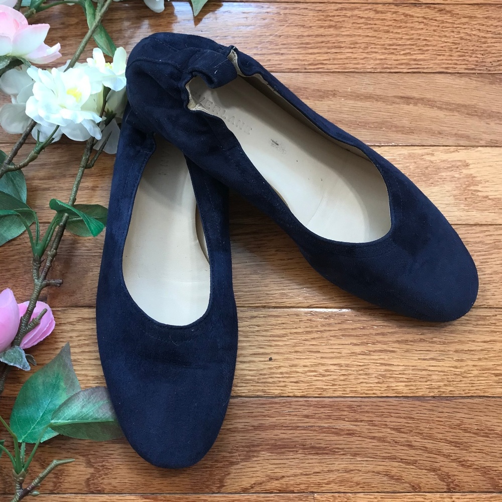 Everlane Ballet Flats Navy Suede